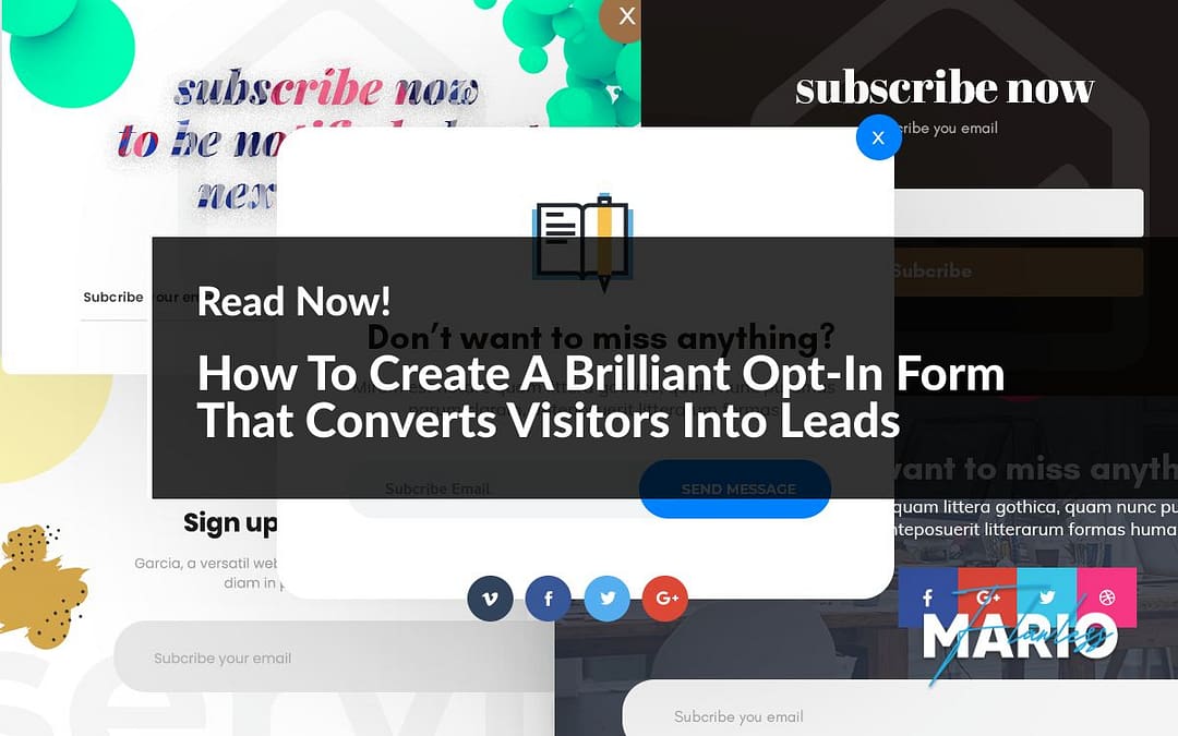 How To Create A Brilliant Opt-In Form That  Converts Visitors Into Leads