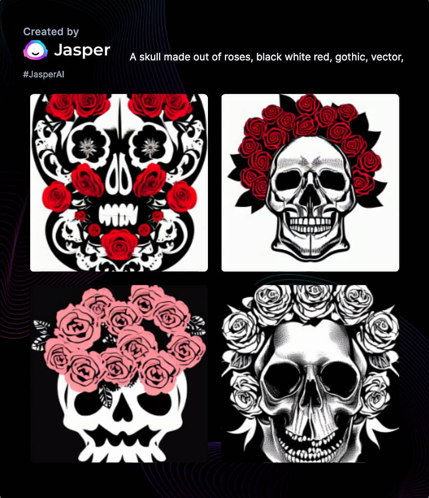 Ai-Generated Art Skull and Roses