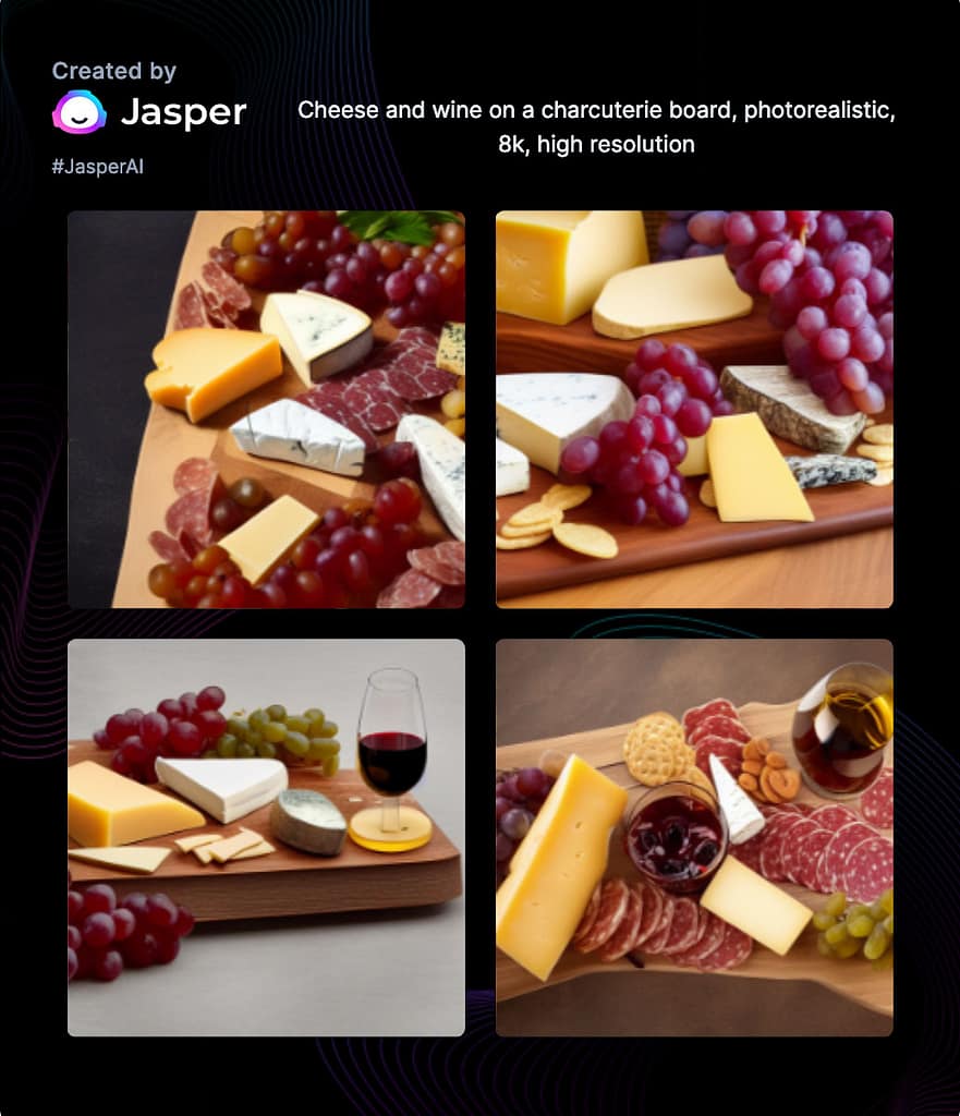 Ai-Generated Art Cheese and wine